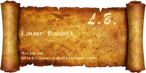 Lauer Babett névjegykártya